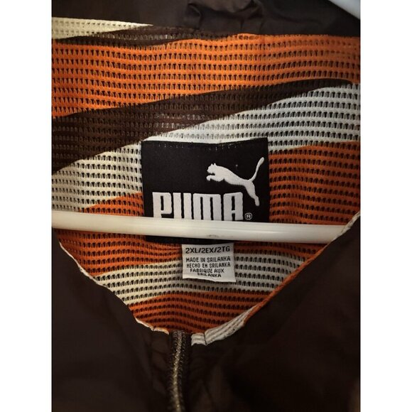 Vintage Puma Cleveland Browns Mens Size 2XL Windbreaker Orange Brown Full Zip - Picture 6 of 7